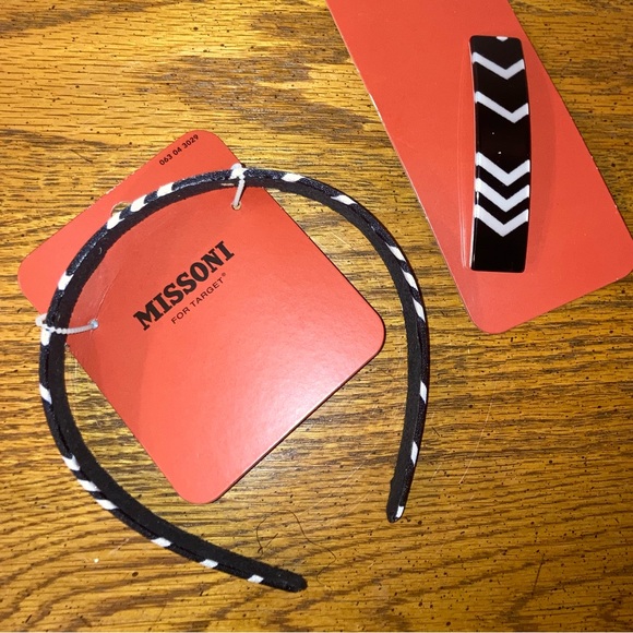 Missoni for Target Accessories - Missoni Headband & Barrett- Black & White Chevron - NWT  & Vintage
